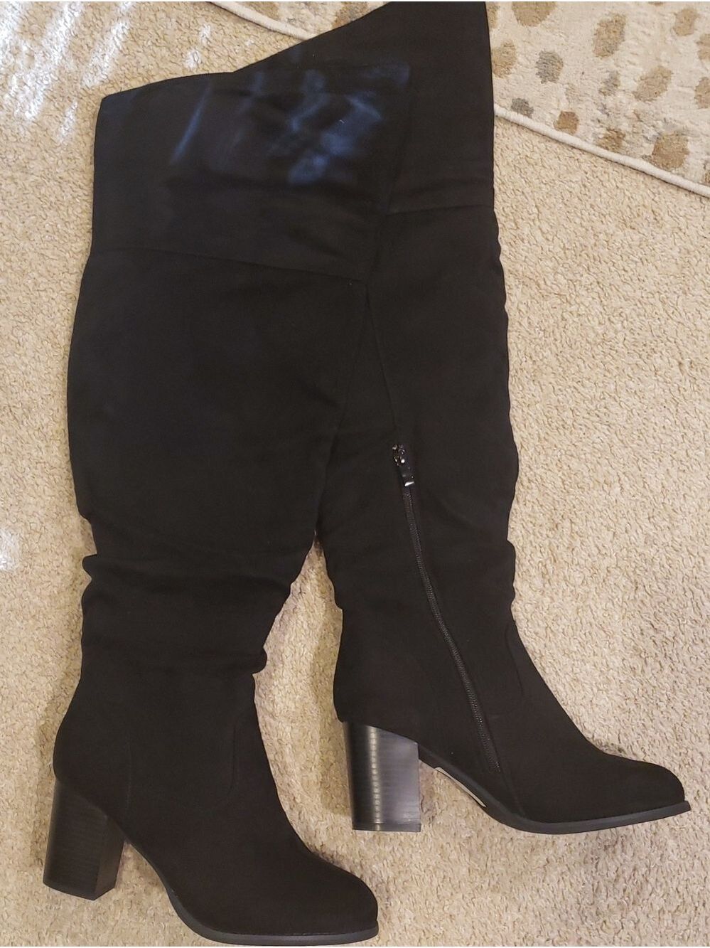 NWOB Black Knee-High Block Heel Boots-10 WC
